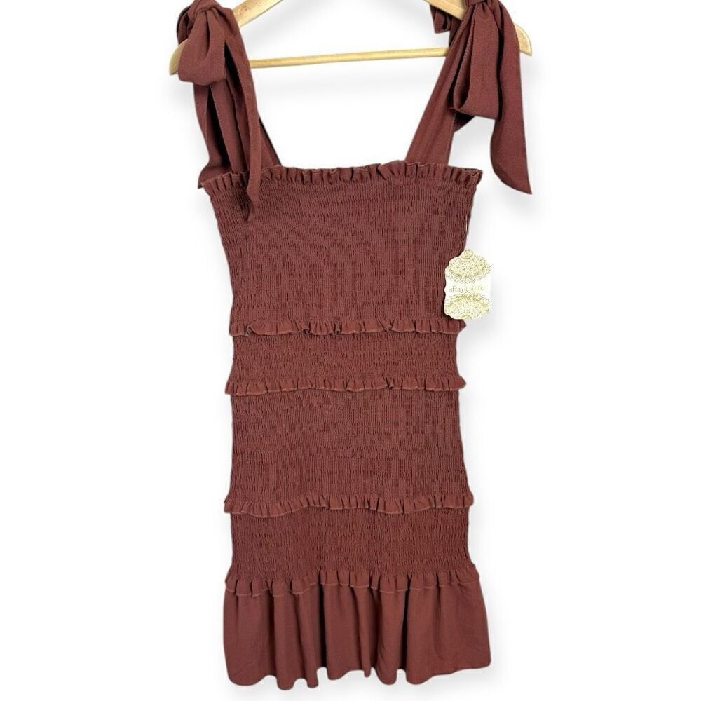 Altar’d State Ruched Ruffle Mini Dress NWT - Picture 2 of 8